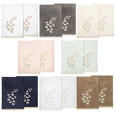 Linum Home Textiles Turkish Cotton Mariposa 2-piece Embellished Bath Towel Set