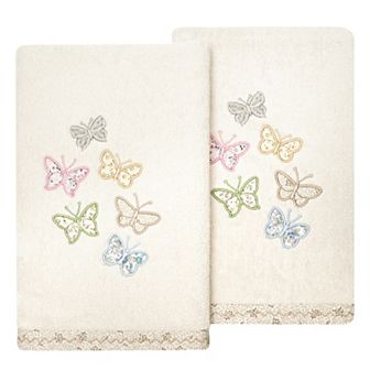 Linum Home Textiles Turkish Cotton Mariposa Hand Towel 2 pc Set