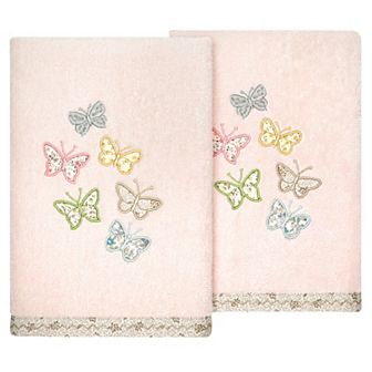 Linum Home Textiles Turkish Cotton Mariposa Hand Towel 2 pc Set