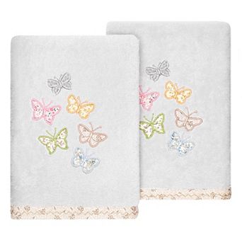 Linum Home Textiles Turkish Cotton Mariposa Hand Towel 2 pc Set