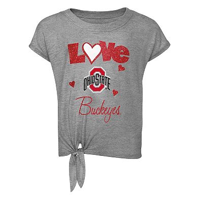 Toddler Heathered Gray/Scarlet Ohio State Buckeyes Forever Love Team T-Shirt & Leggings Set