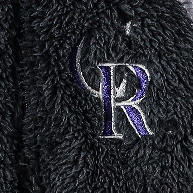 Newborn and Infant Black/Gray Colorado Rockies Game Nap Teddy Fleece Bunting Full-Zip Sleeper