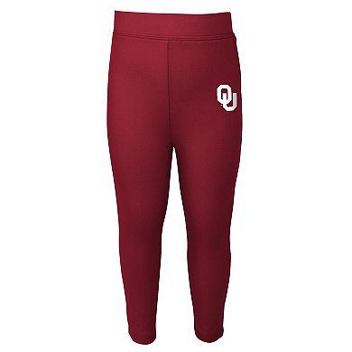 Toddler Heather Gray/Crimson Oklahoma Sooners Forever Love Team T-Shirt & Leggings Set