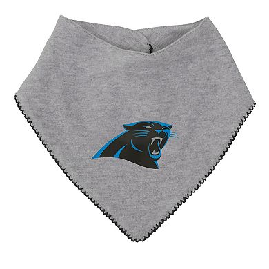 Girls Newborn & Infant Black/Heathered Gray Carolina Panthers All The Love Bodysuit Bib & Booties Set