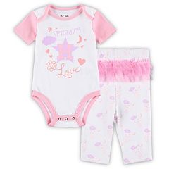 Buffalo Bills Girls Newborn & Infant Spreading Love Bodysuit and Tutu  Leggings Set - White