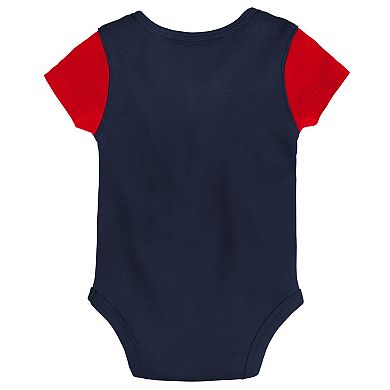 Newborn & Infant Navy/Red Minnesota Twins Little Champ Three-Pack Bodysuit Bib & Booties Set
