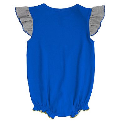 Girls Newborn & Infant Royal/Heathered Gray Los Angeles Rams All The Love Bodysuit Bib & Booties Set