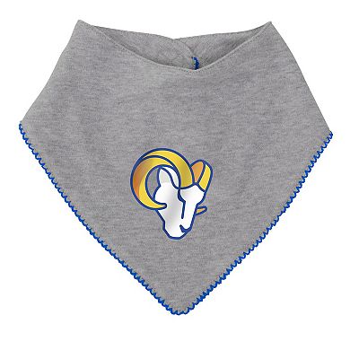 Girls Newborn & Infant Royal/Heathered Gray Los Angeles Rams All The Love Bodysuit Bib & Booties Set