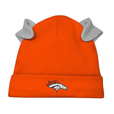 Newborn & Infant White/Orange Denver Broncos Dream Team Bodysuit Pants & Hat Set