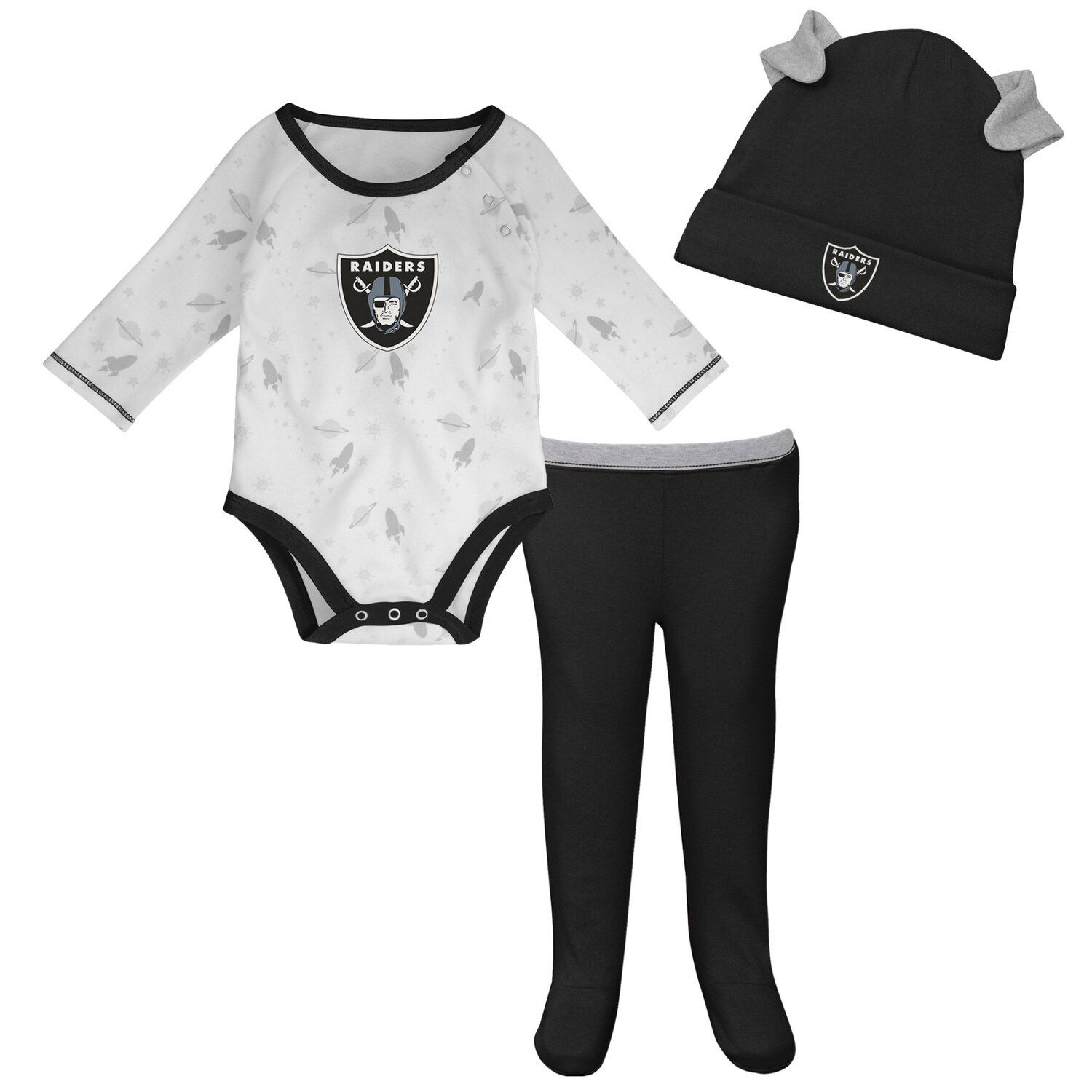 Las Vegas Raiders Girls Newborn & Infant Spread the Love 2-Pack Bodysuit  Set - Black/Gray