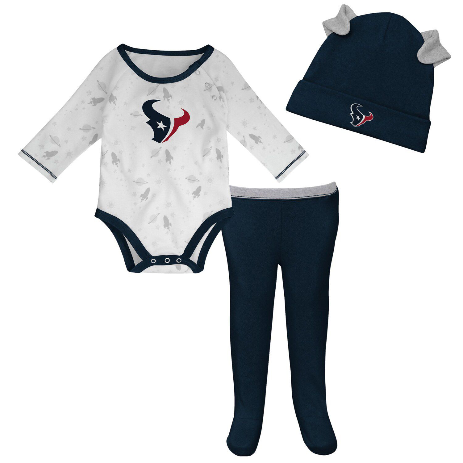 Houston Astros Newborn & Infant Little Champ Three-Pack Bodysuit, Bib &  Booties Set - Navy/Orange