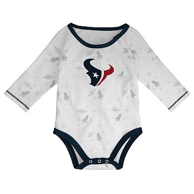 Newborn & Infant White/Navy Houston Texans Dream Team Bodysuit Pants & Hat Set