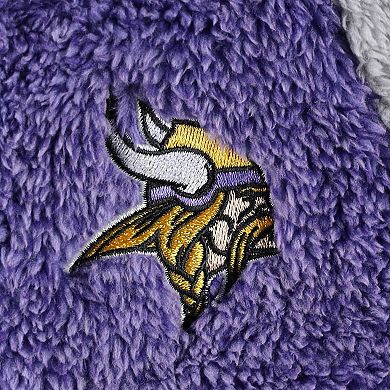 Newborn & Infant Purple/Gray Minnesota Vikings Game Nap Teddy Fleece Bunting Full-Zip Sleeper