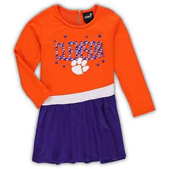 Toddler Orange Clemson Tigers Heart to Heart French Terry Dress