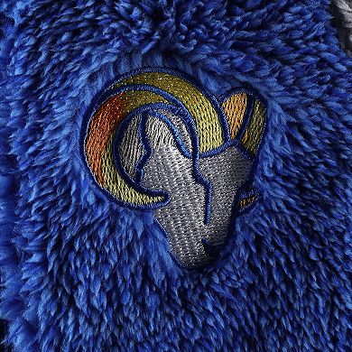 Newborn & Infant Royal/Gray Los Angeles Rams Game Nap Teddy Fleece Bunting Full-Zip Sleeper
