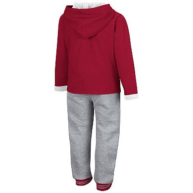 Toddler Colosseum Crimson/Heathered Gray Oklahoma Sooners Poppies Pullover Hoodie and Sweatpants Set