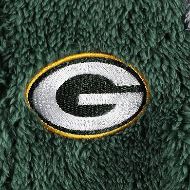 Newborn & Infant Green/Gray Green Bay Packers Game Nap Teddy Fleece Bunting Full-Zip Sleeper
