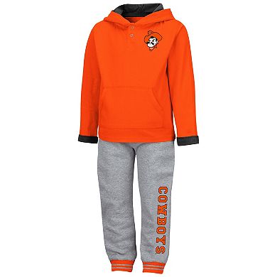 Toddler Colosseum Orange/Heathered Gray Oklahoma State Cowboys Poppies Pullover Hoodie and Sweatpants Set