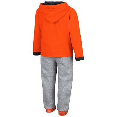 Toddler Colosseum Orange/Heathered Gray Oklahoma State Cowboys Poppies Pullover Hoodie and Sweatpants Set