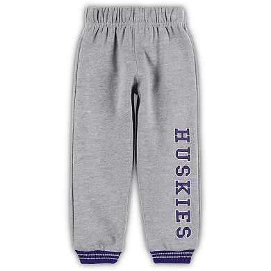 Toddler Colosseum Purple/Heathered Gray Washington Huskies Poppies Pullover Hoodie and Sweatpants Set