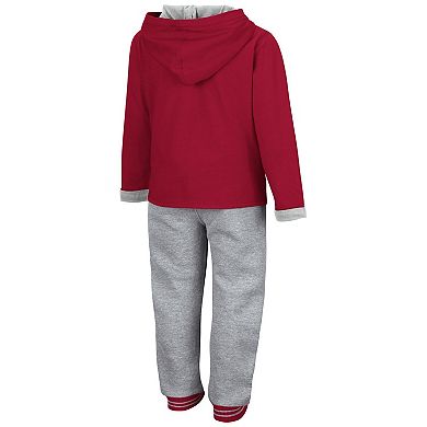 Toddler Colosseum Crimson/Heathered Gray Washington State Cougars Poppies Pullover Hoodie and Sweatpants Set