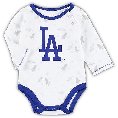 Newborn & Infant Royal/White Los Angeles Dodgers Dream Team Bodysuit Hat & Footed Pants Set
