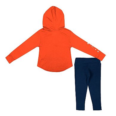 Girls Toddler Colosseum Orange/Navy Auburn Tigers Most Delightful Way Long Sleeve Hoodie T-Shirt & Leggings Set