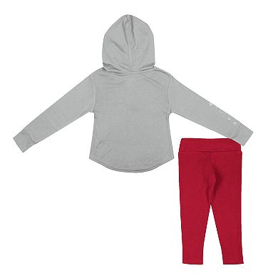Girls Toddler Colosseum Gray/Crimson Alabama Crimson Tide Most Delightful Way Long Sleeve Hoodie T-Shirt & Leggings Set