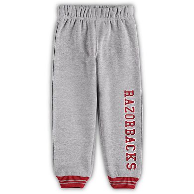 Toddler Colosseum Cardinal/Heathered Gray Arkansas Razorbacks Poppies Pullover Hoodie and Sweatpants Set