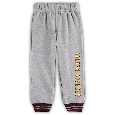 Toddler Colosseum Maroon/Heathered Gray Minnesota Golden Gophers Poppies Pullover Hoodie and Sweatpants Set
