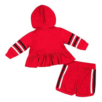 Girls Infant Colosseum Scarlet Nebraska Huskers Spoonful Full-Zip Hoodie & Shorts Set