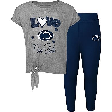 Toddler Heathered Gray/Navy Penn State Nittany Lions Forever Love Team T-Shirt & Leggings Set