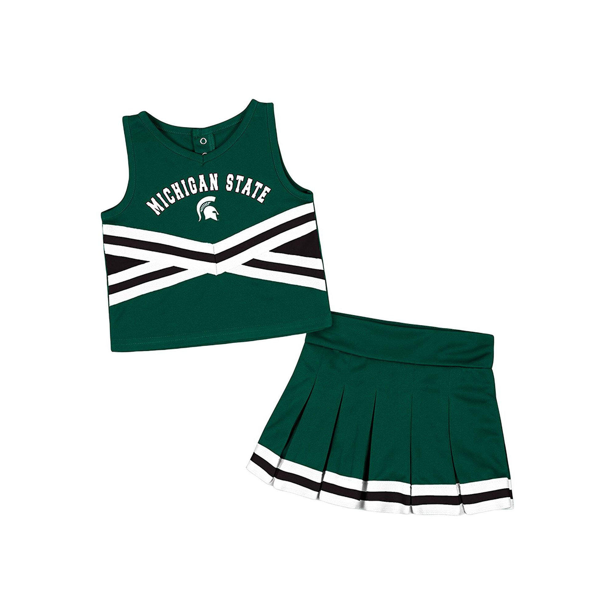 Girls Toddler Colosseum Green Michigan State Spartans Carousel Cheerleader 