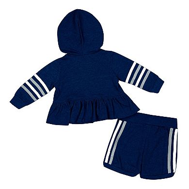 Girls Infant Colosseum Navy Penn State Nittany Lions Spoonful Full-Zip Hoodie & Shorts Set