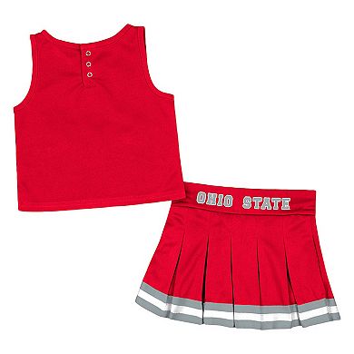 Girls Toddler Colosseum Scarlet Ohio State Buckeyes Carousel Cheerleader Set