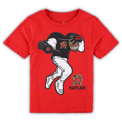 Toddler Red Maryland Terrapins Stiff Arm T-Shirt