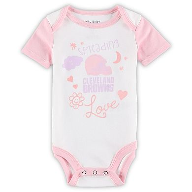 Girls Newborn & Infant White Cleveland Browns Spreading Love Bodysuit and Tutu Leggings Set