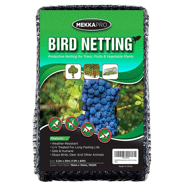 Mekkapro Heavy Duty Bird Netting, Garden Nets For Fruit, Vegetable, Plant  Trees (7.2 X 65 Feet)