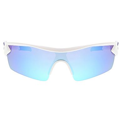 Men's Tek Gear?? 71mm Semi-Rimless Plastic Sport Shield Polarized Sunglasses
