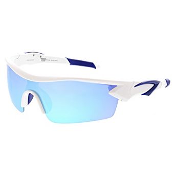 Men's Tek Gear® 71mm Semi-Rimless Plastic Sport Shield Polarized Sunglasses