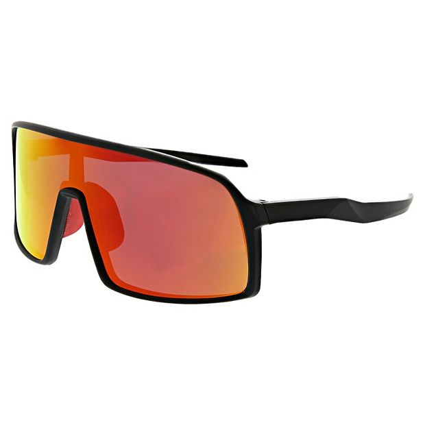 Athletic Works Mens Polarized Orange Sport Sunglasses 