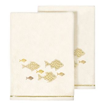 Linum Home Textiles Turkish Cotton Figi 2 pc Embellished Bath Towel Set
