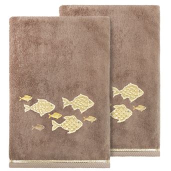 Linum Home Textiles Turkish Cotton Figi 2 pc Embellished Bath Towel Set