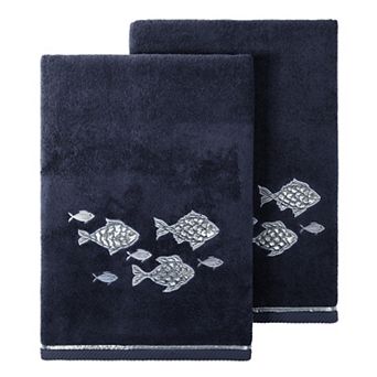Linum Home Textiles Turkish Cotton Figi 2 pc Embellished Bath Towel Set
