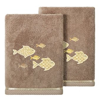 Linum Home Textiles Turkish Cotton Figi 2 pc Embellished Hand Towel Set