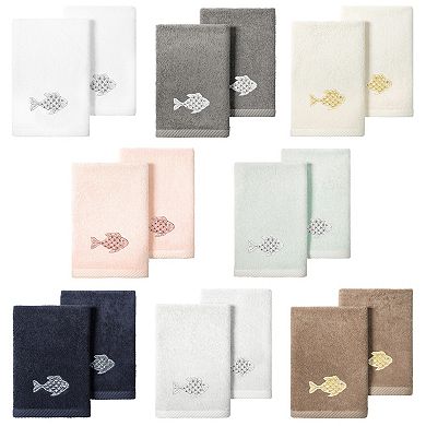 Linum Home Textiles Turkish Cotton Figi 2-piece Embellished Fingertip Towel Set