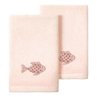 Linum Home Textiles Turkish Cotton Figi 2 pc Embellished Fingertip Towel Set