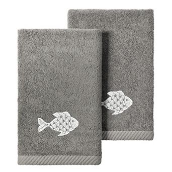 Linum Home Textiles Turkish Cotton Figi 2 pc Embellished Fingertip Towel Set
