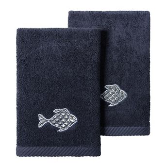 Linum Home Textiles Turkish Cotton Figi 2 pc Embellished Fingertip Towel Set