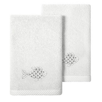 Linum Home Textiles Turkish Cotton Figi 2 pc Embellished Fingertip Towel Set